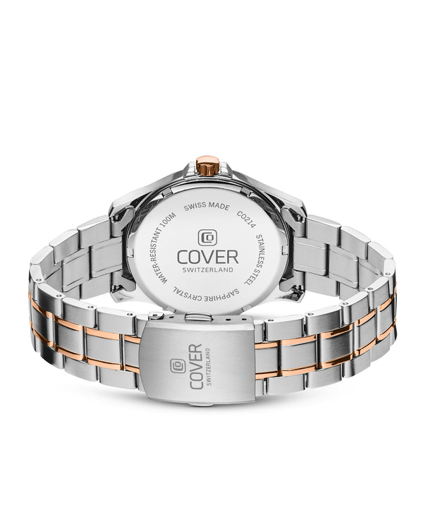 Cover COVER Marville Gent Steel Watch Green Bicolor Silver Rose Gold