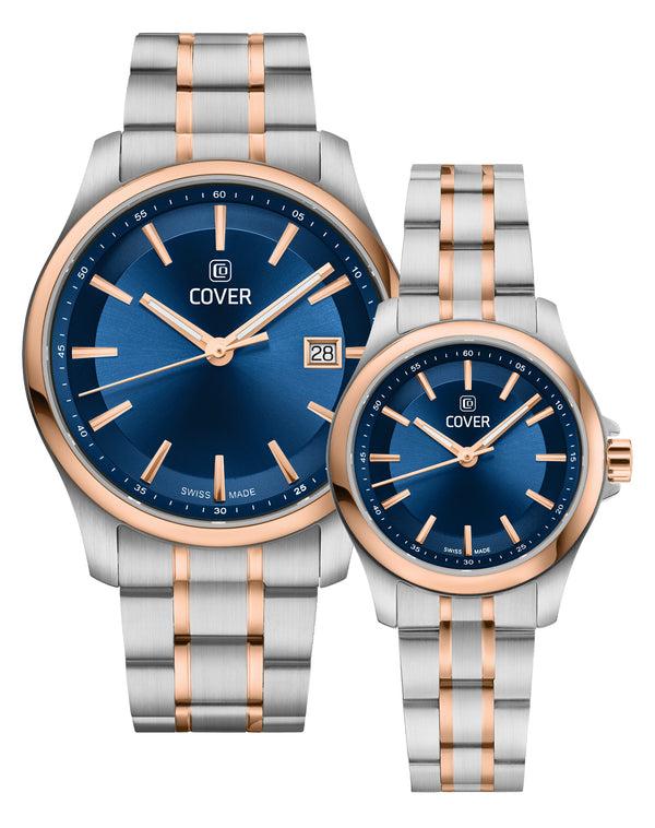 Cover COVER Marville Lady Steel Watch Blue Bicolor Silver Rose Gold