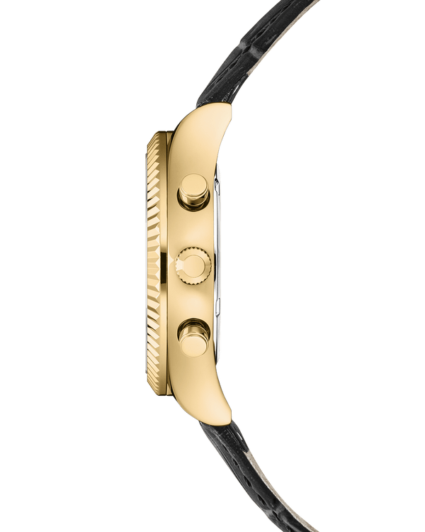 Cover COVER Valentina Chrono Watch Crystals White Pearl Leather Gold