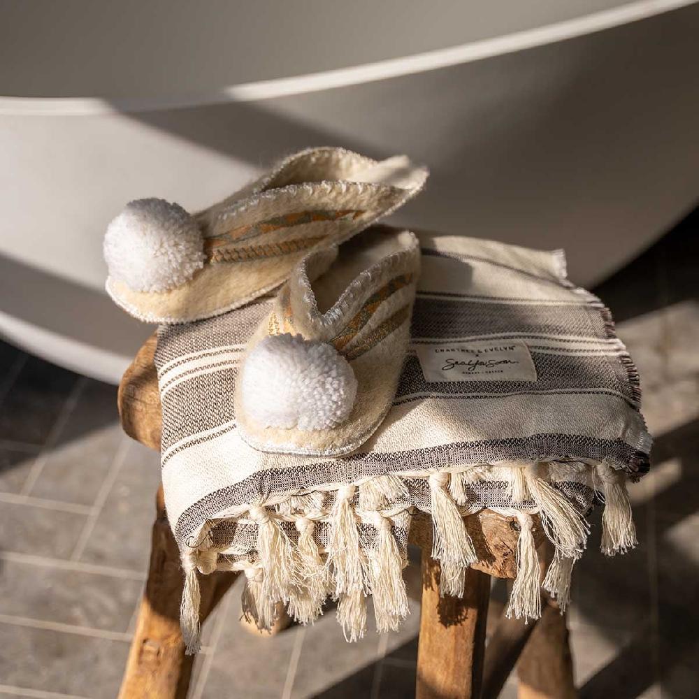 Crabtree & Evelyn Pom Pom Slippers