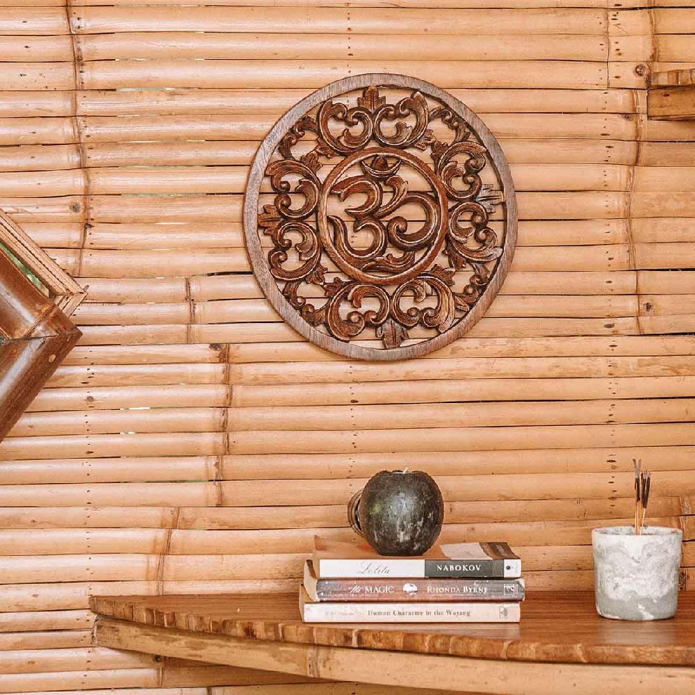 Crabtree & Evelyn Wood Carved Om Symbol