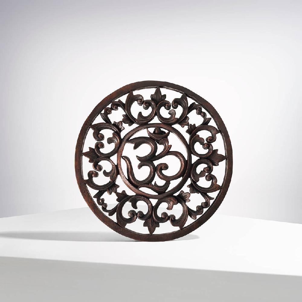 crabtree & evelyn Wood Carved Om Symbol