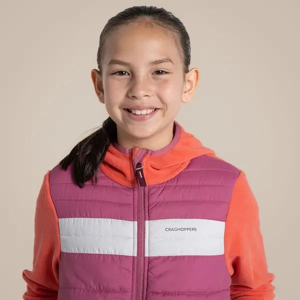Craghoppers Kid's Arklow Hybrid Jacket | Deep Coral