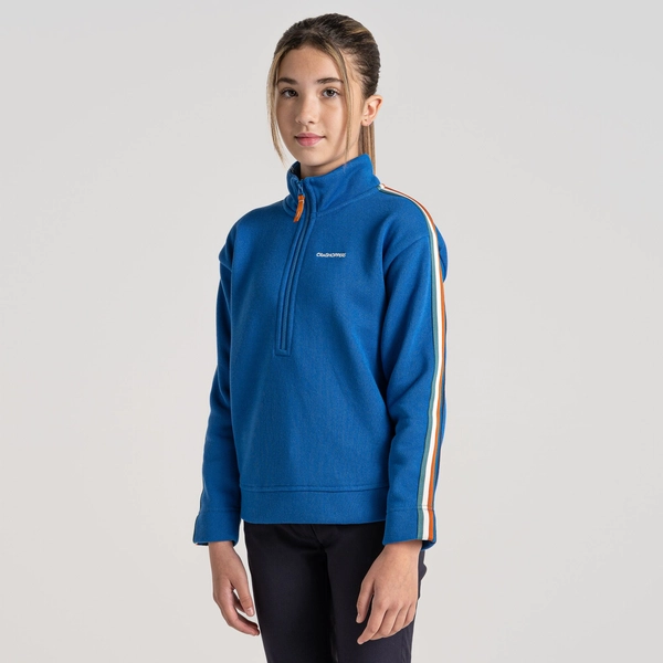 craghoppers Kid's Rey Half Zip Fleece | Bolt Blue