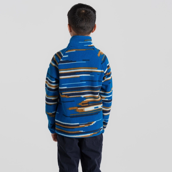 Craghoppers Kid's Tivoli Half Zip | Titan Blue Print