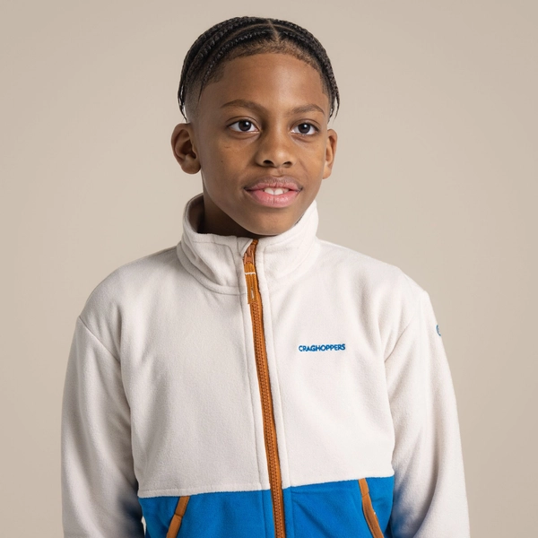 Craghoppers Kid's Valo Jacket | Ecru / Titan Blue