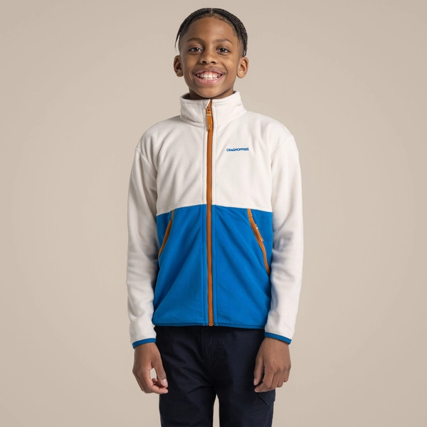 craghoppers Kid's Valo Jacket | Ecru / Titan Blue