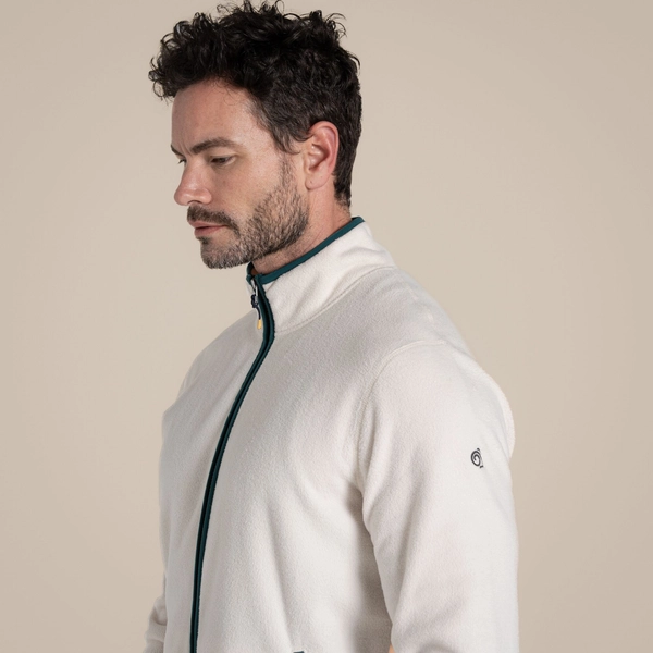 Craghoppers Men's CO2 Renu Full Zip Fleece | Ecru