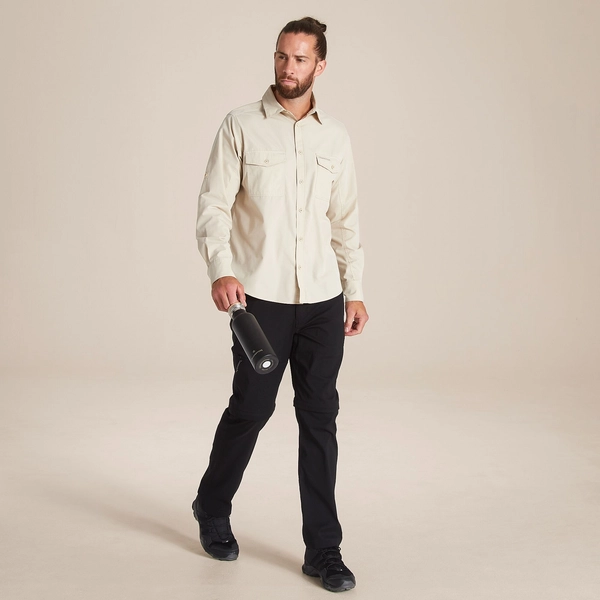 Craghoppers Men's Kiwi Long Sleeved Shirt | Oatmeal