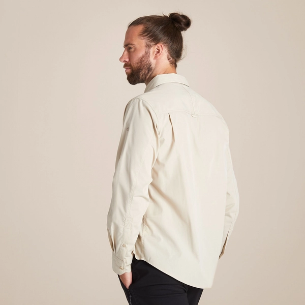 craghoppers Men's Kiwi Long Sleeved Shirt | Oatmeal
