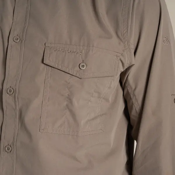 Craghoppers Men's Kiwi Long Sleeved Shirt | Pebble