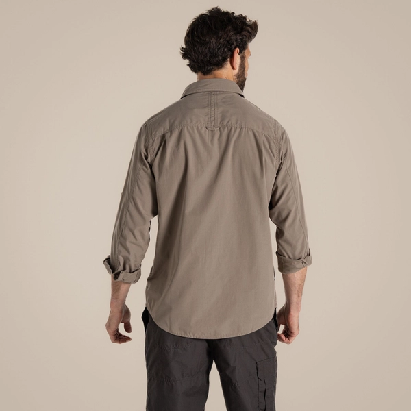 craghoppers Men's Kiwi Long Sleeved Shirt | Pebble