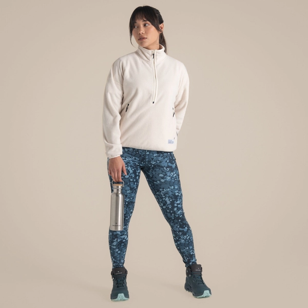 Craghoppers Women's CO2 Renu Half Zip Fleece | Ecru