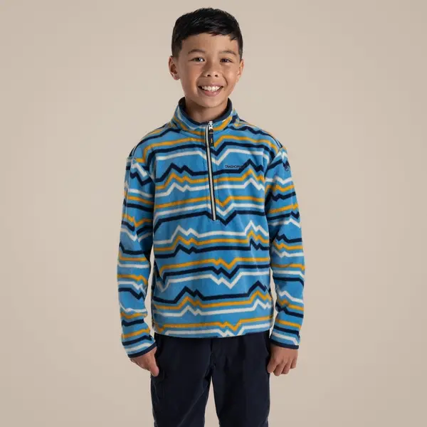 Craghoppers Kid's Bachas Half Zip Fleece | Bright Sky Print