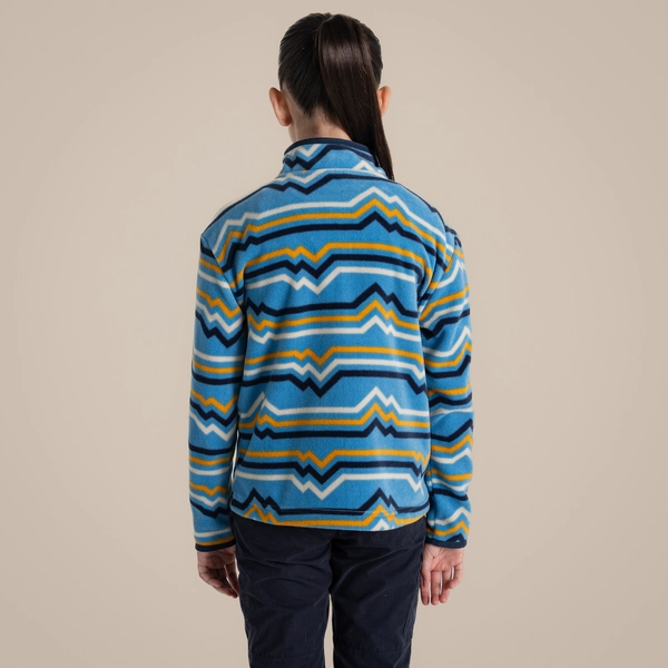 Craghoppers Kid's Bachas Half Zip Fleece | Bright Sky Print
