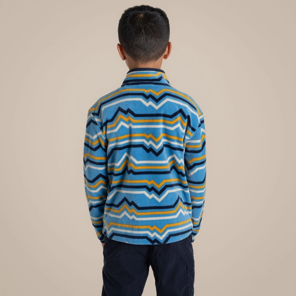 Craghoppers Kid's Bachas Half Zip Fleece | Bright Sky Print