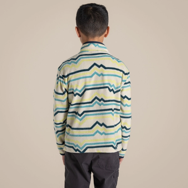Craghoppers Kid's Bachas Half Zip Fleece | Key Lime Print
