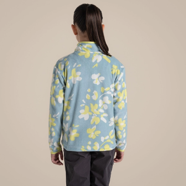 Craghoppers Kid's Bachas Half Zip Fleece | Sky Blue Print