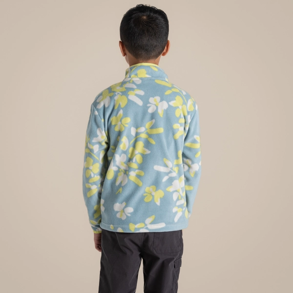 Craghoppers Kid's Bachas Half Zip Fleece | Sky Blue Print