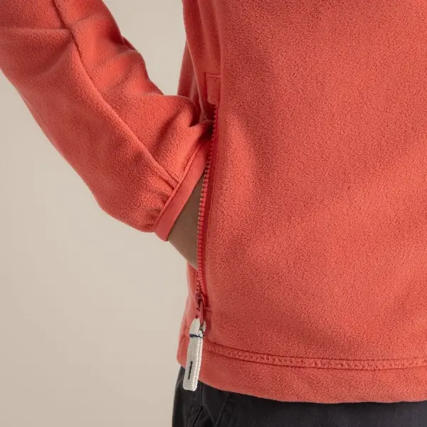 Craghoppers Kid's Bindloe Hooded Fleece Jacket | Dusky Hibiscus / Deep Coral