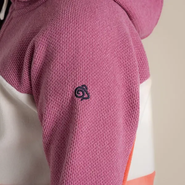 Craghoppers Kid's Bindloe Hooded Fleece Jacket | Dusky Hibiscus / Deep Coral