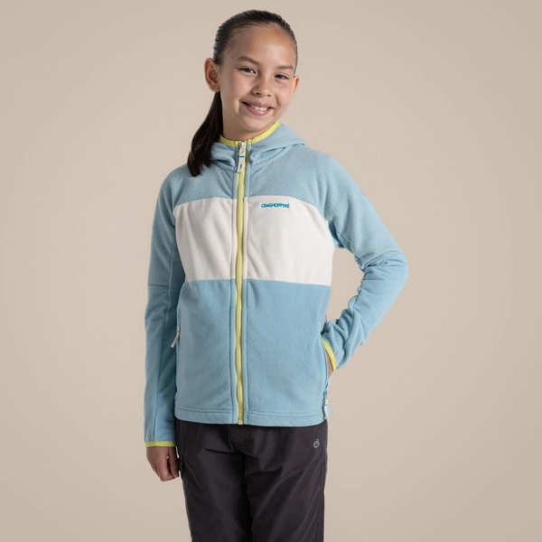 Craghoppers Kid's Bindloe Hooded Fleece Jacket | Sky Blue