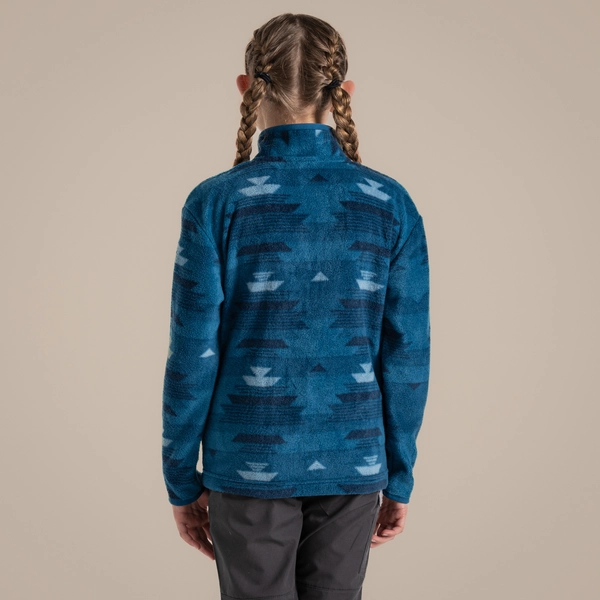 Craghoppers Kid's Calke Half Zip Fleece | Blue Navy Print