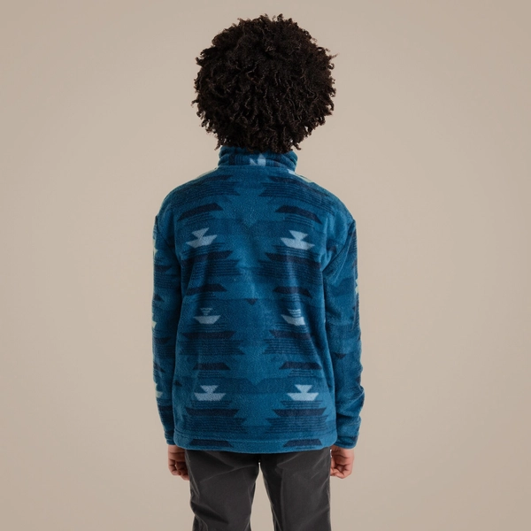 Craghoppers Kid's Calke Half Zip Fleece | Blue Navy Print