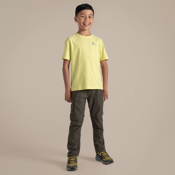 Craghoppers Kid's Kiwi Cargo II Convertible Trousers | Woodland Green