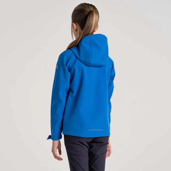 Craghoppers Kid's Landon Softshell Hooded Jacket | Bolt Blue