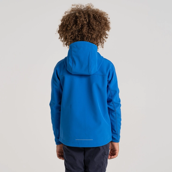 Craghoppers Kid's Landon Softshell Hooded Jacket | Bolt Blue