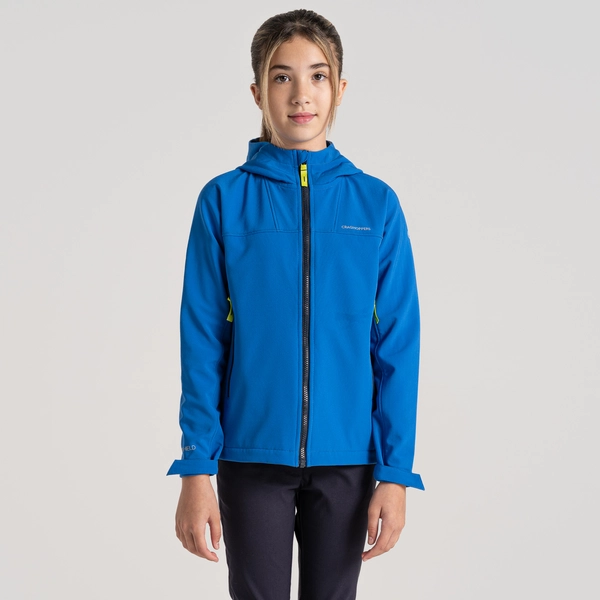 craghoppers Kid's Landon Softshell Hooded Jacket | Bolt Blue