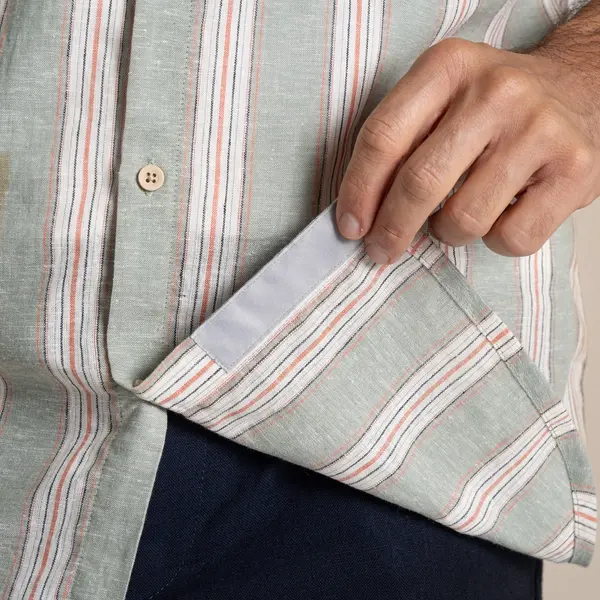 Craghoppers Men's Argino Short Sleeved Shirt | Lichen Green Stripe