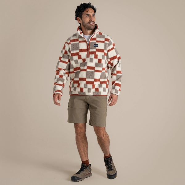 Craghoppers Men's Clifford Half Zip Fleece | Red Beach Print