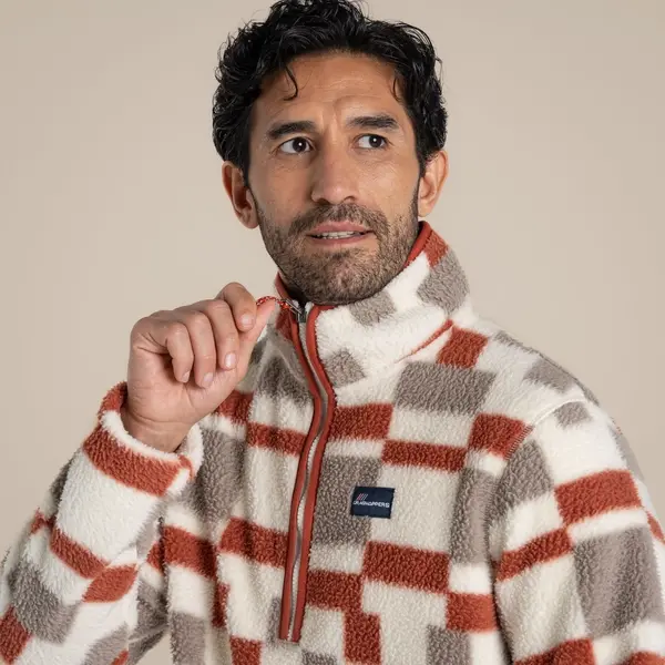 Craghoppers Men's Clifford Half Zip Fleece | Red Beach Print