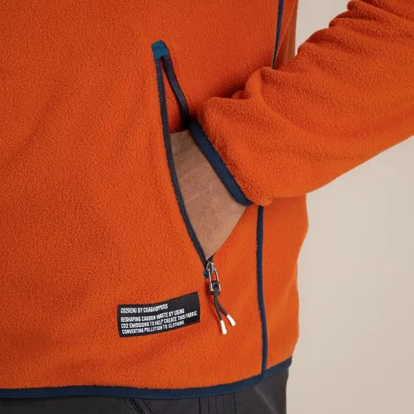 Craghoppers Men's CO2 Renu Full Zip Fleece | Carnelian Orange
