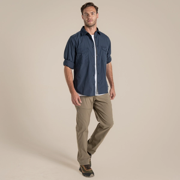 Craghoppers Men's Kiwi Long Sleeved Shirt | Ombre Blue