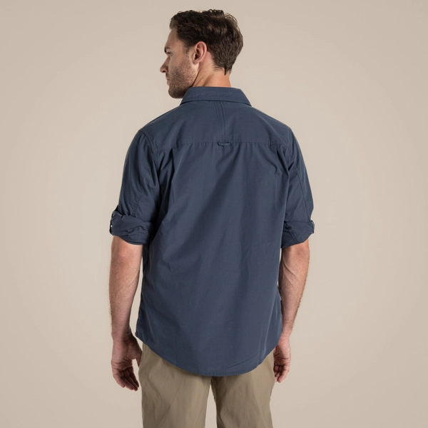 craghoppers Men's Kiwi Long Sleeved Shirt | Ombre Blue