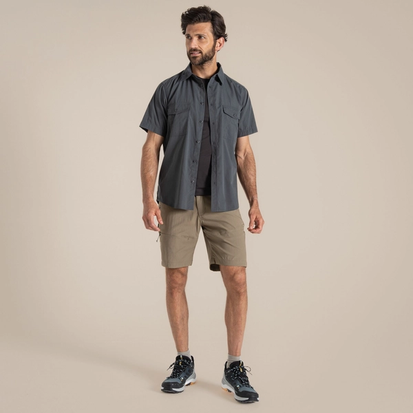 Craghoppers Men's Kiwi Short Sleeved Shirt | Dark Grey