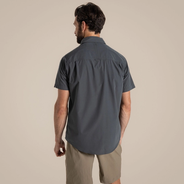 craghoppers Men's Kiwi Short Sleeved Shirt | Dark Grey