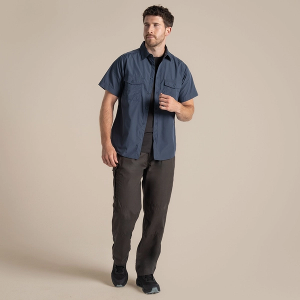 Craghoppers Men's Kiwi Short Sleeved Shirt | Ombre Blue