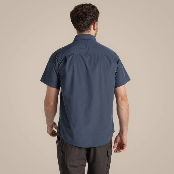 craghoppers Men's Kiwi Short Sleeved Shirt | Ombre Blue