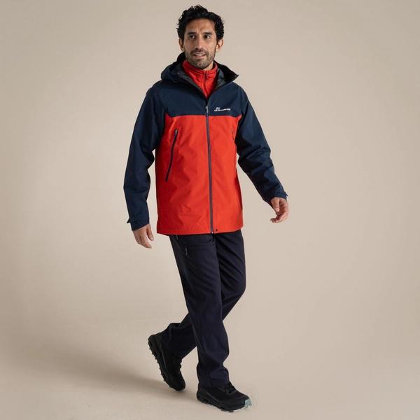 Craghoppers Men's Maris 2.5L Stretch Waterproof Jacket | Blue Navy / Pimento Red