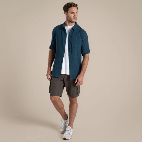 Craghoppers Men's Moro Long Sleeved Shirt | Blue Stone