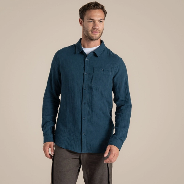 Craghoppers Men's Moro Long Sleeved Shirt | Blue Stone