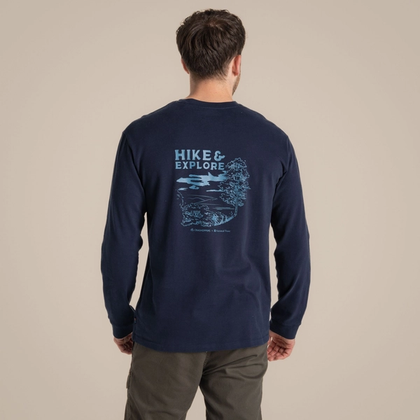 craghoppers Men's National Trust Limestone Long Sleeved Top | Blue Navy