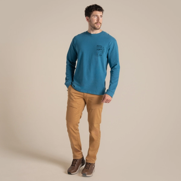 Craghoppers Men's National Trust Limestone Long Sleeved Top | Brisk Blue