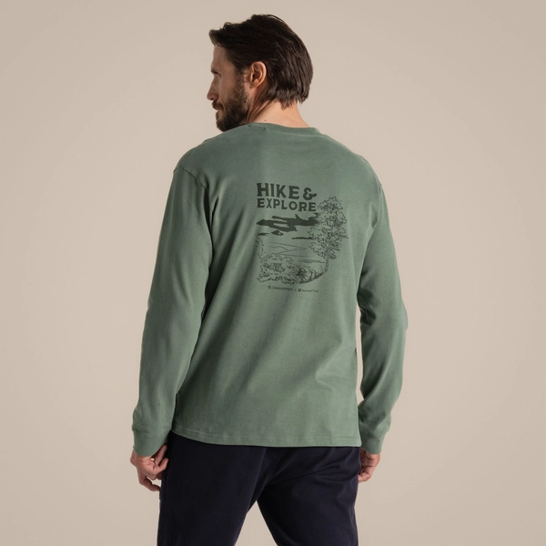 craghoppers Men's National Trust Limestone Long Sleeved Top | Laurel Green