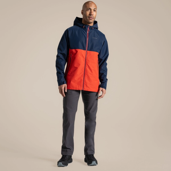 Craghoppers Men's Osuna Waterproof Jacket | Blue Navy / Pimento Red