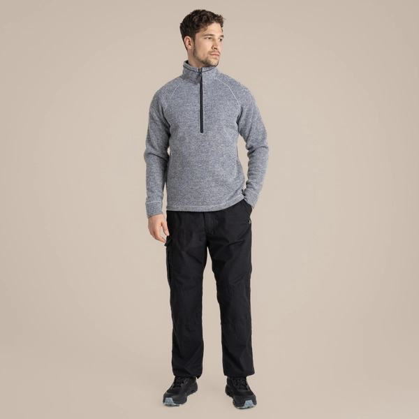 Craghoppers Men's Rubeus Half Zip Fleece | Soft Grey Marl / Black Pepper